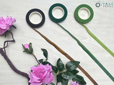 Băng dính keo sáp quấn cành hoa Handmade D25m [Nhiều màu] BANGKEO-06